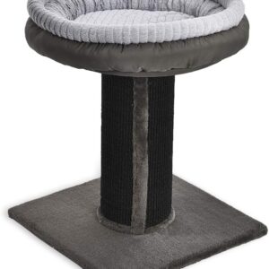 Extra Large Cat Scratching Post Tree Tower With Bed, 19 x 19 x 26 Inches, Grey